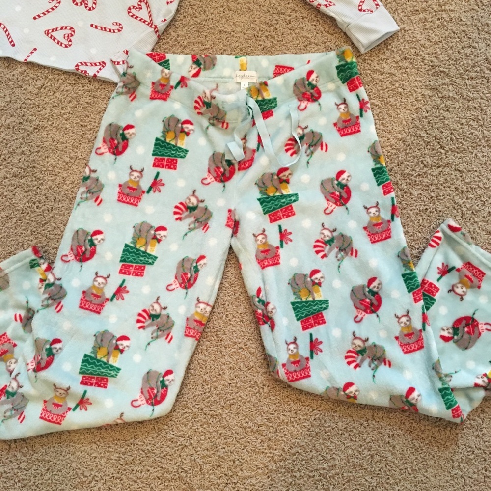 Girls Large Christmas FUZZY pajama pants NWOT